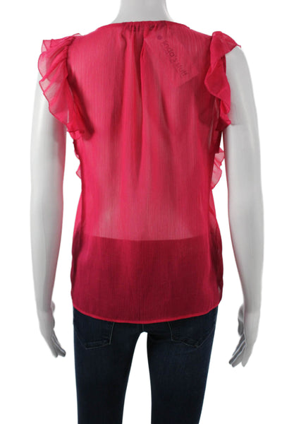 Zara Womens Basic Pink Sleeveless V Neck Polyester Blouse Size S