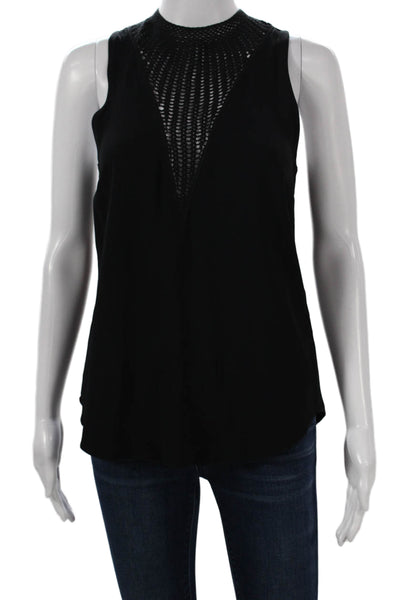 ALC Women Basic Black Viscose High Neck Sleeveless Tank Size 0