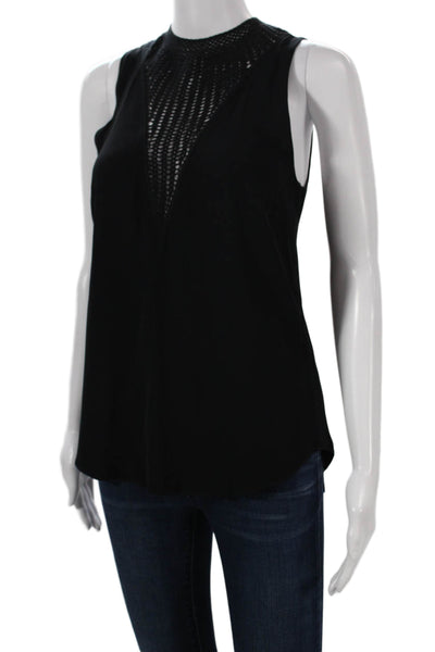 ALC Women Basic Black Viscose High Neck Sleeveless Tank Size 0