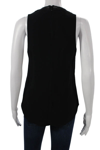 ALC Women Basic Black Viscose High Neck Sleeveless Tank Size 0