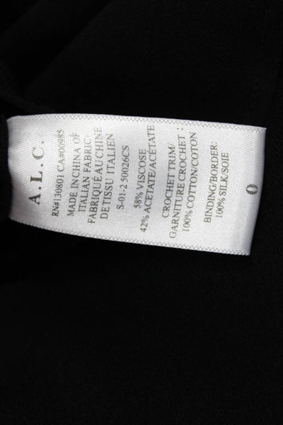 ALC Women Basic Black Viscose High Neck Sleeveless Tank Size 0