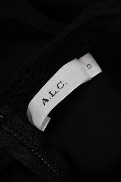 ALC Women Basic Black Viscose High Neck Sleeveless Tank Size 0