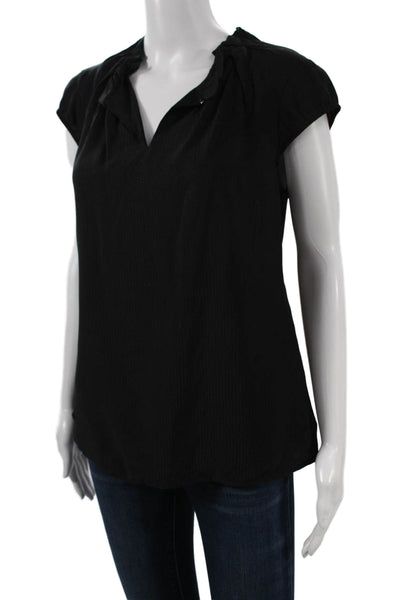 COMMA Womens Basic V Neck Sleeveless Black Viscose Blouse Size 36