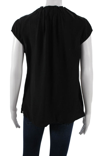 COMMA Womens Basic V Neck Sleeveless Black Viscose Blouse Size 36
