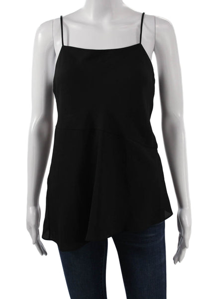 Theory Women Silk Blend Camisole Square Neck Black Size PP