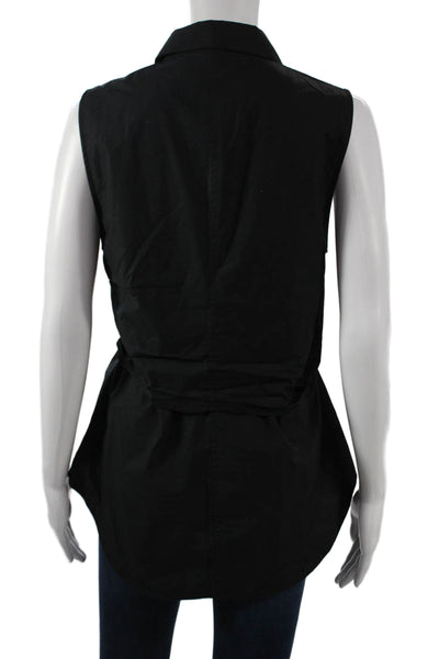 Derek Lam 10 Crosby Womens Black Collared Sleeveless Tunic Button Up Size 8