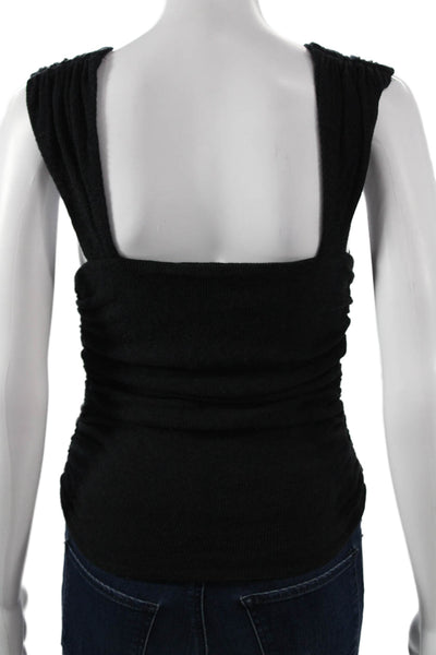 Are You Am I Women Black Recycled Cotton V-Neck Tank Size XL