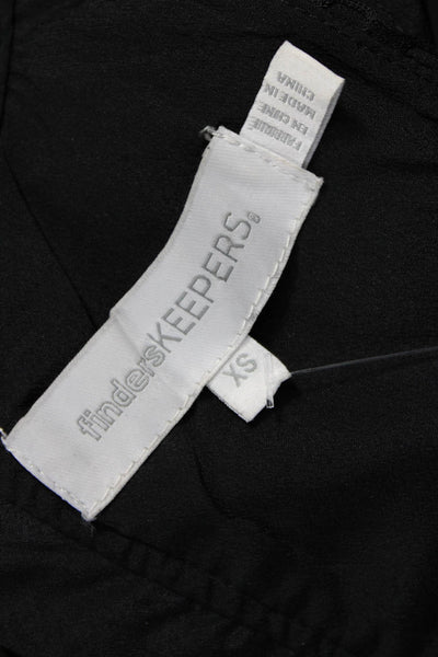 Finders Keepers Womens Cropped High Neck Tank Black Polyester Size XS