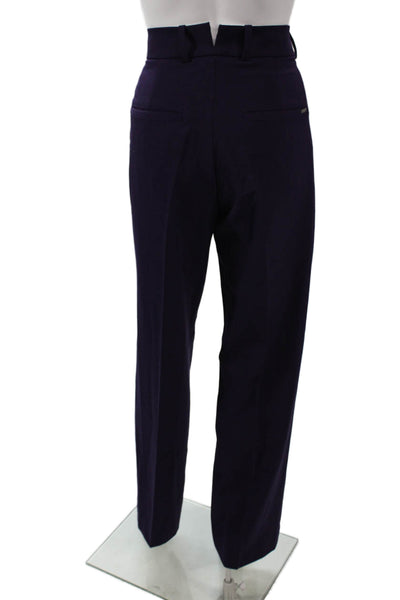 Seventy Womens Dress Pants Purple Solid Polyester Zip Size 40