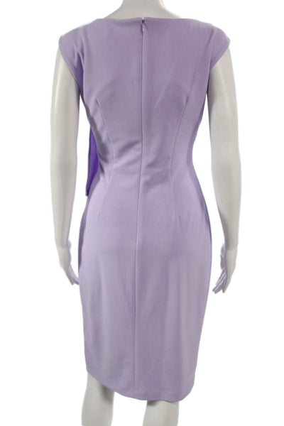 Calvin Klein Womens Sheath Dress Purple Boat Neck Knee Length Polyester Size 4