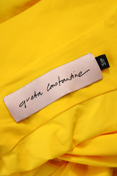 Greta Constantine Womens Wrap Dress Yellow Long Sleeve Knee Size S