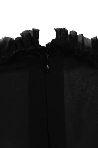 Chelsea 28 Women A-Line Black Knee-Length High Neck Long Sleeve Dress Size S