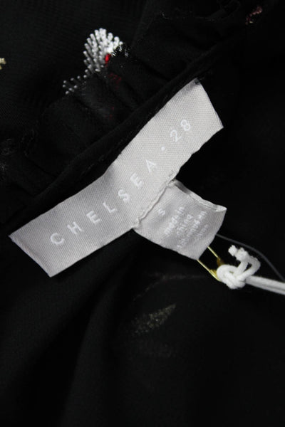 Chelsea 28 Women A-Line Black Knee-Length High Neck Long Sleeve Dress Size S