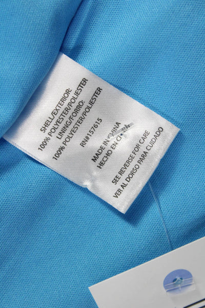 Tahari Levine Women Blue Mini Dress Long Sleeve High Neck Zip Polyester Size 10
