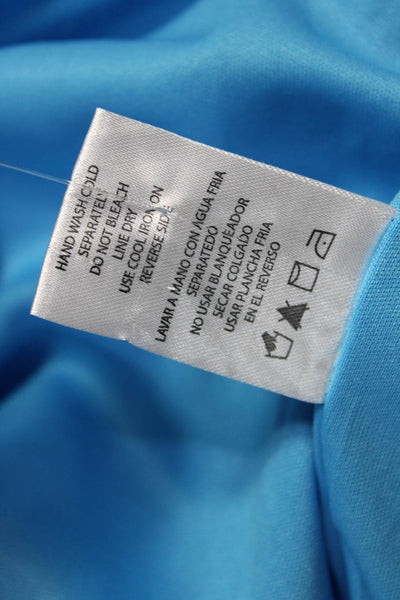 Tahari Levine Women Blue Mini Dress Long Sleeve High Neck Zip Polyester Size 10