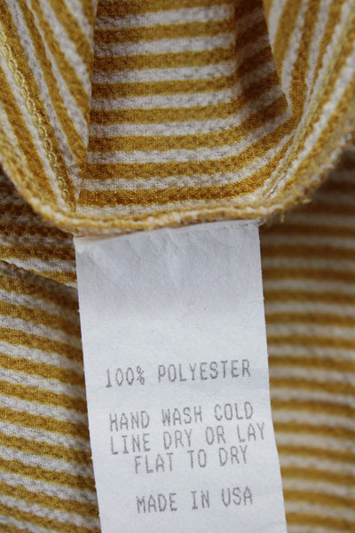 Jens Pirate Booty Women Camisole Yellow Striped Spaghetti Strap Size M