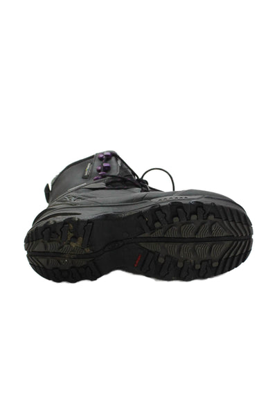 Salomon Mens Waterproof Lace Up Ankle Snow Boots Black Purple Size 7.5