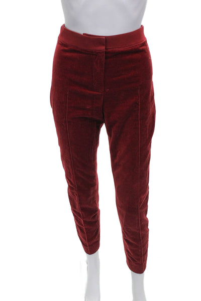 Akris Punto Women Dress Pants Red Cotton Button Inseam 27 Size 8