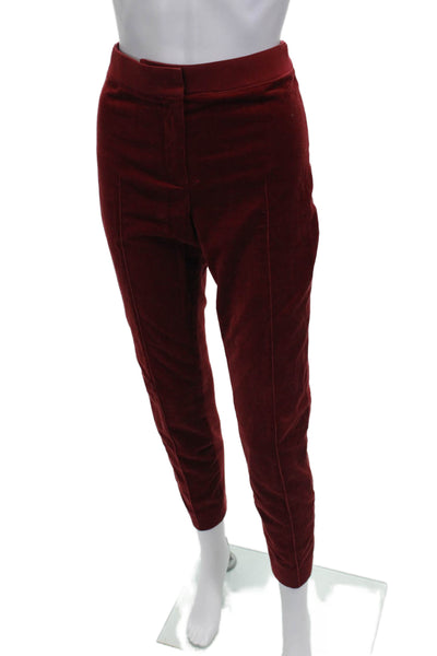 Akris Punto Women Dress Pants Red Cotton Button Inseam 27 Size 8