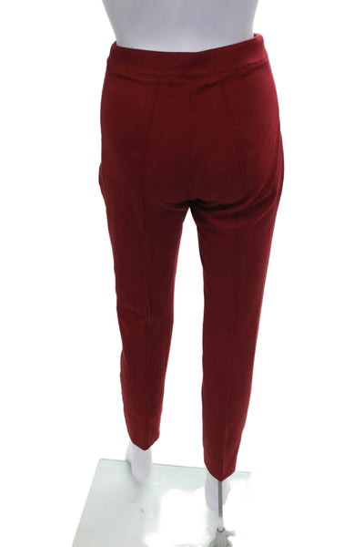 Akris Punto Women Dress Pants Red Cotton Button Inseam 27 Size 8