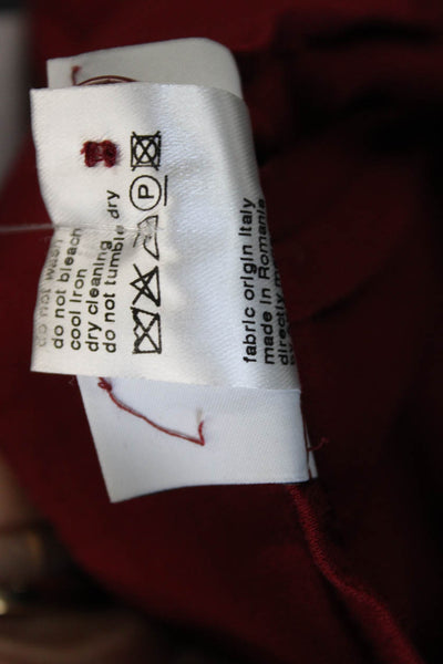 Akris Punto Women Dress Pants Red Cotton Button Inseam 27 Size 8