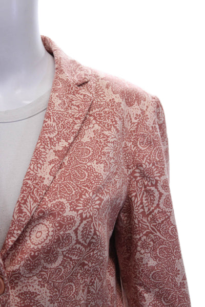 Moschino Jeans Womens Basic Jacket Red Paisley Long Sleeve Size 10