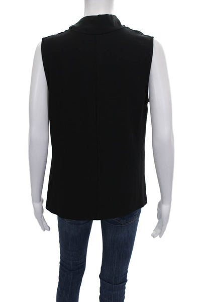 Theory Womens Black Cowl Neck Sleeveless Basic Blouse Polyester Size M