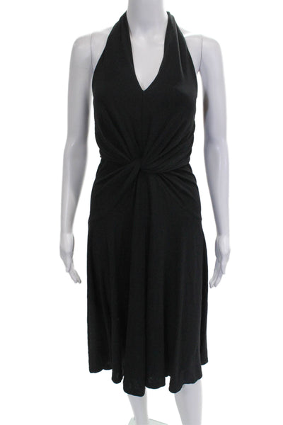 Michael Kors Womens Fit & Flare Halter Black Rayon Knee Length Dress Size 8