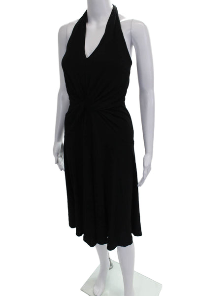 Michael Kors Womens Fit & Flare Halter Black Rayon Knee Length Dress Size 8