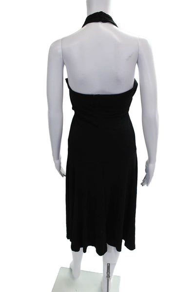 Michael Kors Womens Fit & Flare Halter Black Rayon Knee Length Dress Size 8