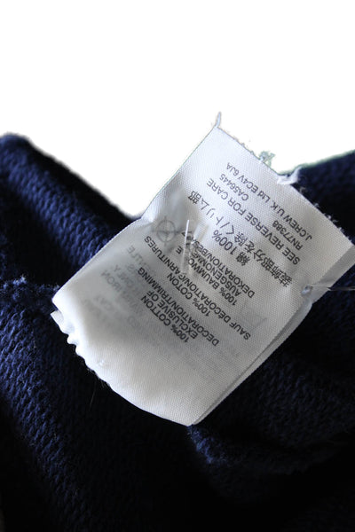 J Crew Womens Blue Cotton Crew Neck Pullover Sweatshirt Long Sleeve Size XS
