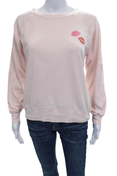 J Crew Womens Pullover Cotton Crew Neck Long Sleeve Pink Size XS