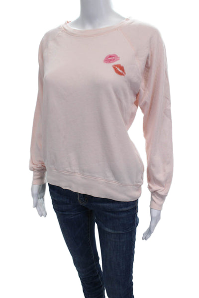 J Crew Womens Pullover Cotton Crew Neck Long Sleeve Pink Size XS
