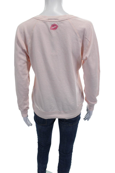 J Crew Womens Pullover Cotton Crew Neck Long Sleeve Pink Size XS