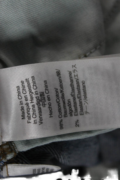 J Crew Womens Cropped High Rise Blue Cotton Jeans Button Inseam 26 Size 24