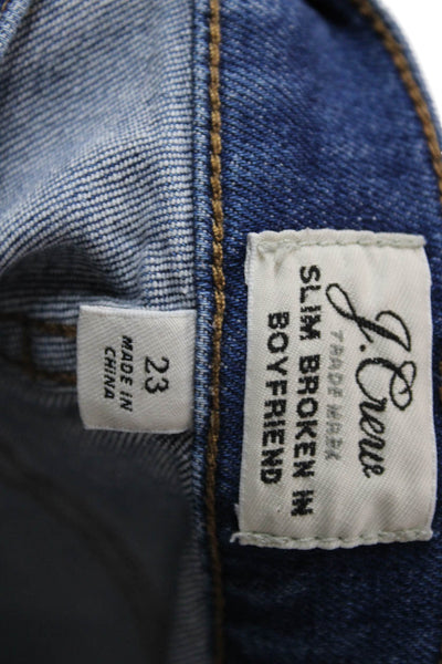 J Crew Womens Boyfriend Jeans Blue High Rise Cotton Blend Size 23
