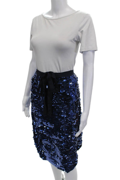 J Crew Collection Womens Straight Pencil Skirt Blue Polyester Size 00