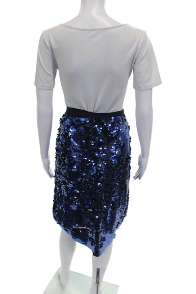 J Crew Collection Womens Straight Pencil Skirt Blue Polyester Size 00