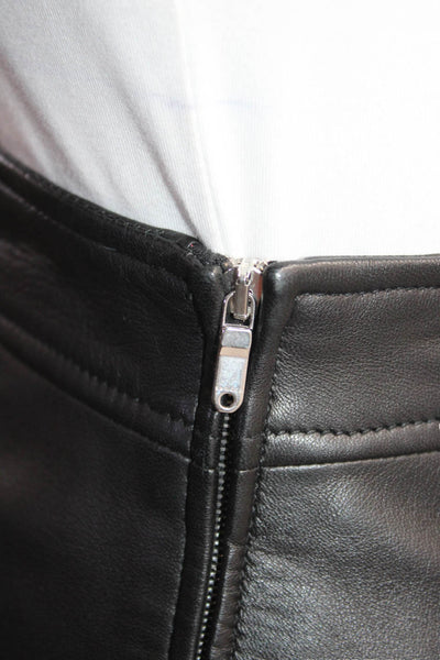 Sandro Womens Leather Mini Skirt Black Zip Size 1