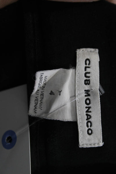 Club Monaco Women Cropped Black Pants Button Size 4