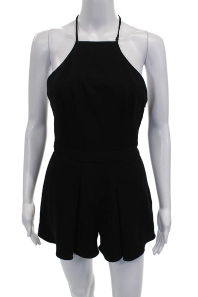 Jay Godfrey Women Black Halter Sleeveless Romper Polyester Zip Size 2