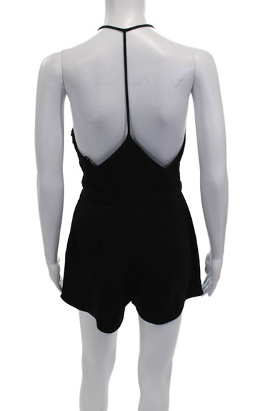 Jay Godfrey Women Black Halter Sleeveless Romper Polyester Zip Size 2