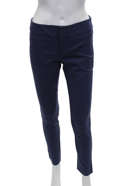 Club Monaco Women Dress Pants Blue Zip 65% Cotton Size 2