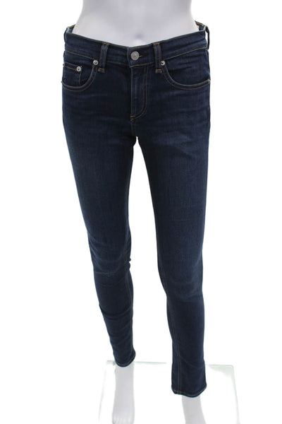 Rag & Bone Women Skinny Blue Jeans Low Rise Button Fly Inseam 30 Size 26