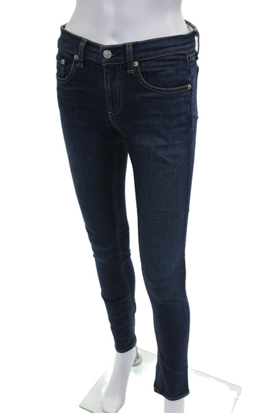Rag & Bone Women Skinny Blue Jeans Low Rise Button Fly Inseam 30 Size 26