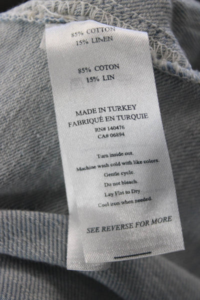Faherty Womens Cropped Blue Cotton Drawstring Pants Size S