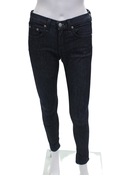 Rag & Bone Jean Women Skinny Blue Jeans Cotton Blend Low Rise Button Size 26