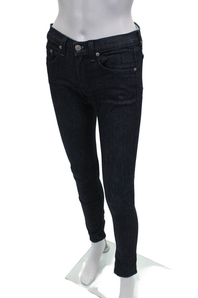 Rag & Bone Jean Women Skinny Blue Jeans Cotton Blend Low Rise Button Size 26
