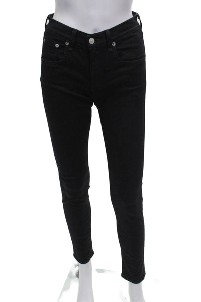 Rag & Bone Womens Black Skinny Jeans Low Rise 30in Inseam Size 26