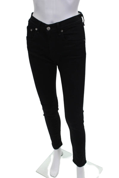 Rag & Bone Womens Black Skinny Jeans Low Rise 30in Inseam Size 26